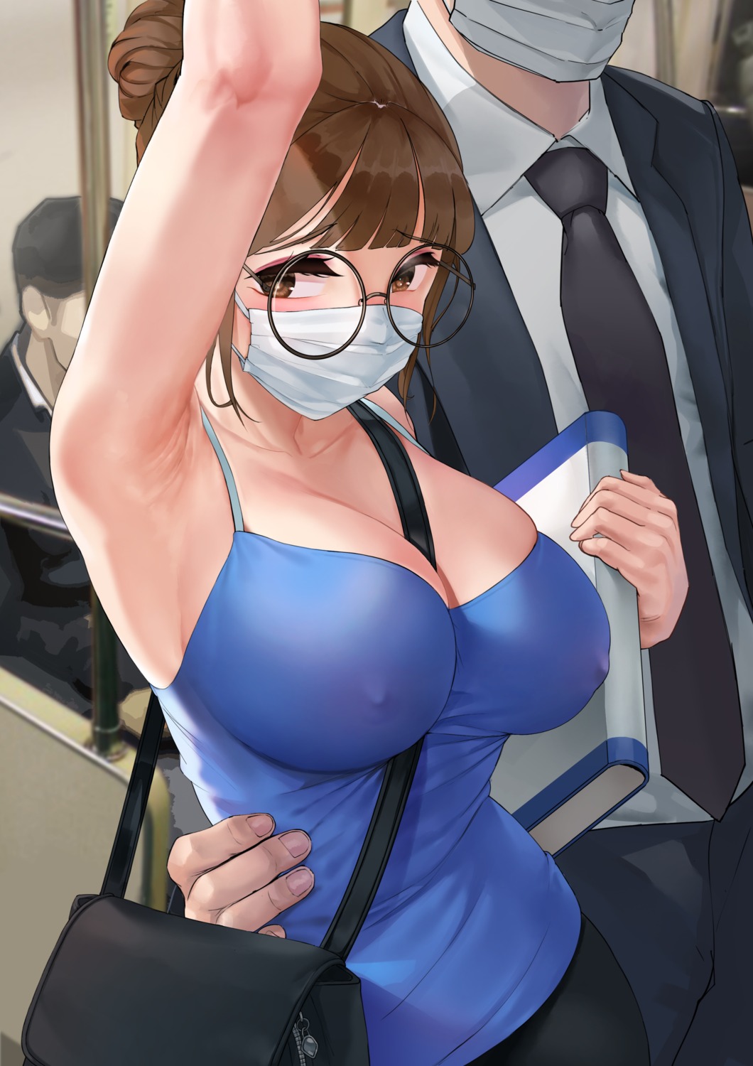 business_suit erect_nipples megane mute_(mute89539160) no_bra wet