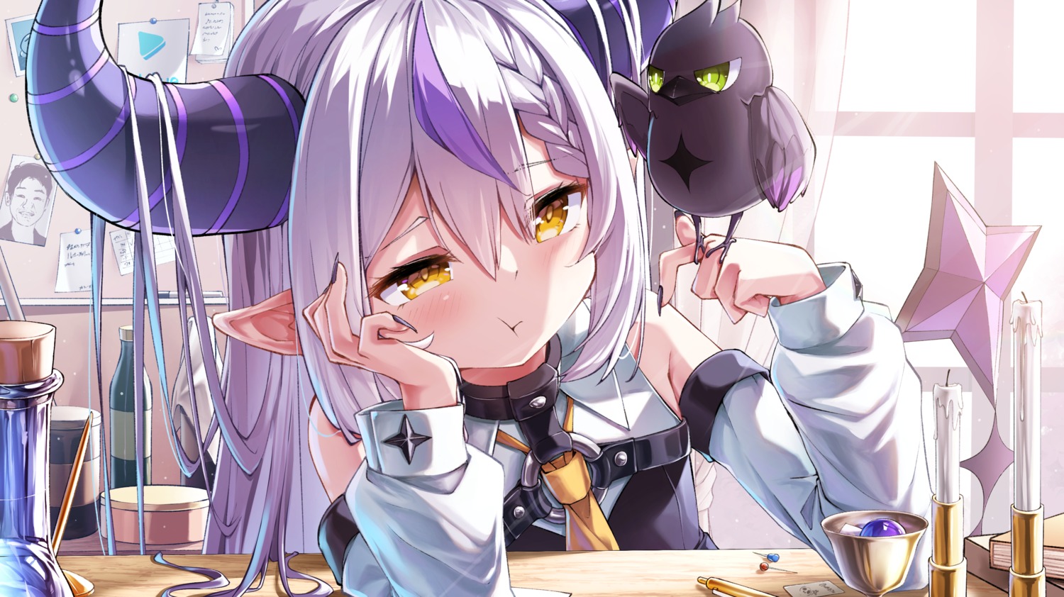 crow_(la+_darknesss) hololive horns la+_darknesss maeru pointy_ears tail