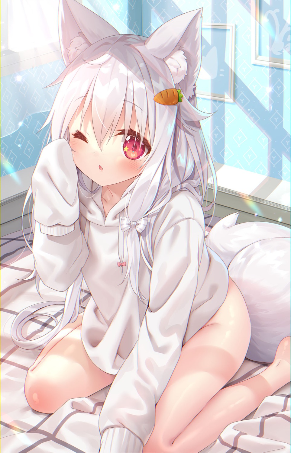 animal_ears bottomless kitsune kyaruru loli tail yano_mitsuki