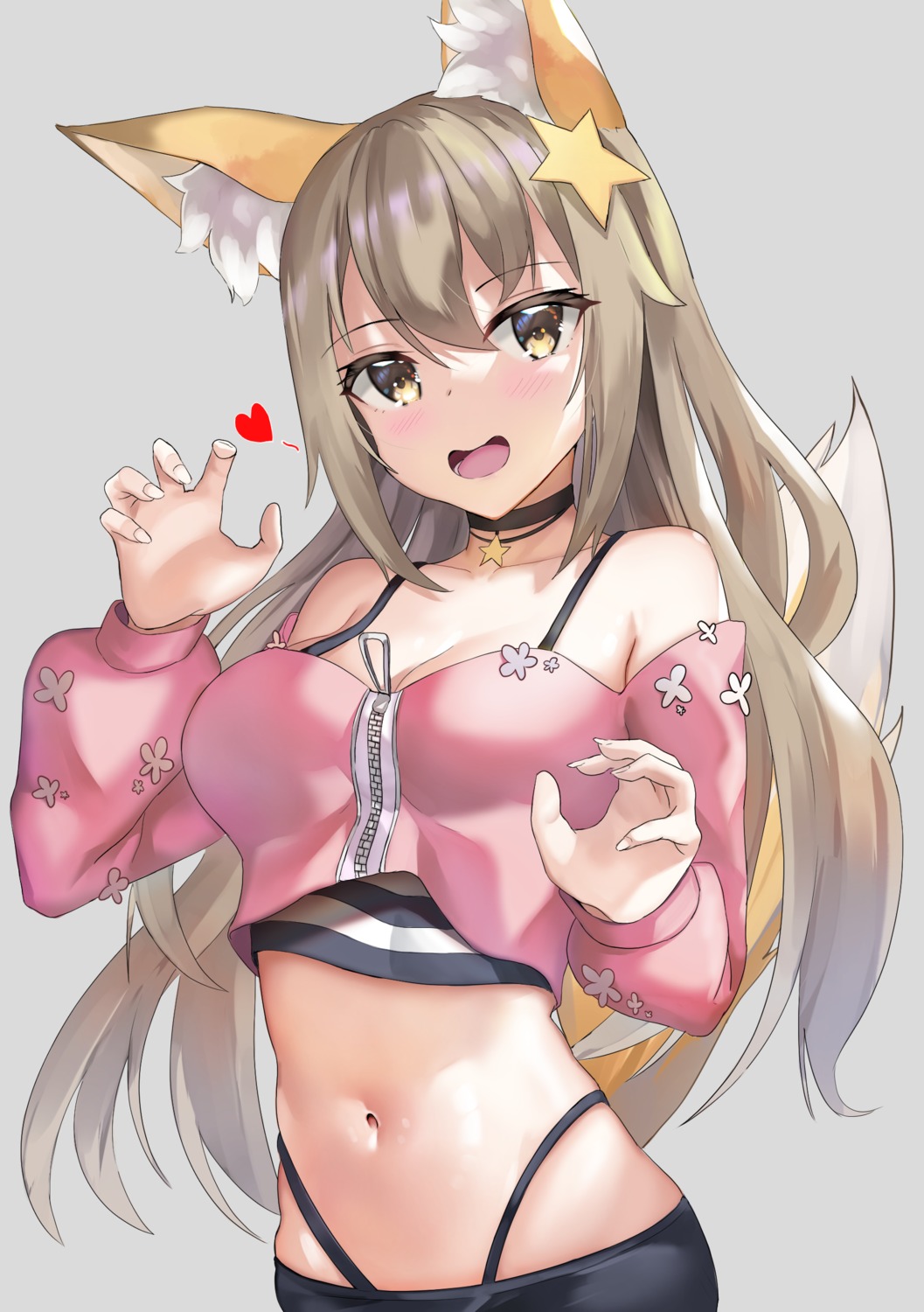 animal_ears cleavage pantsu skai_kun tail