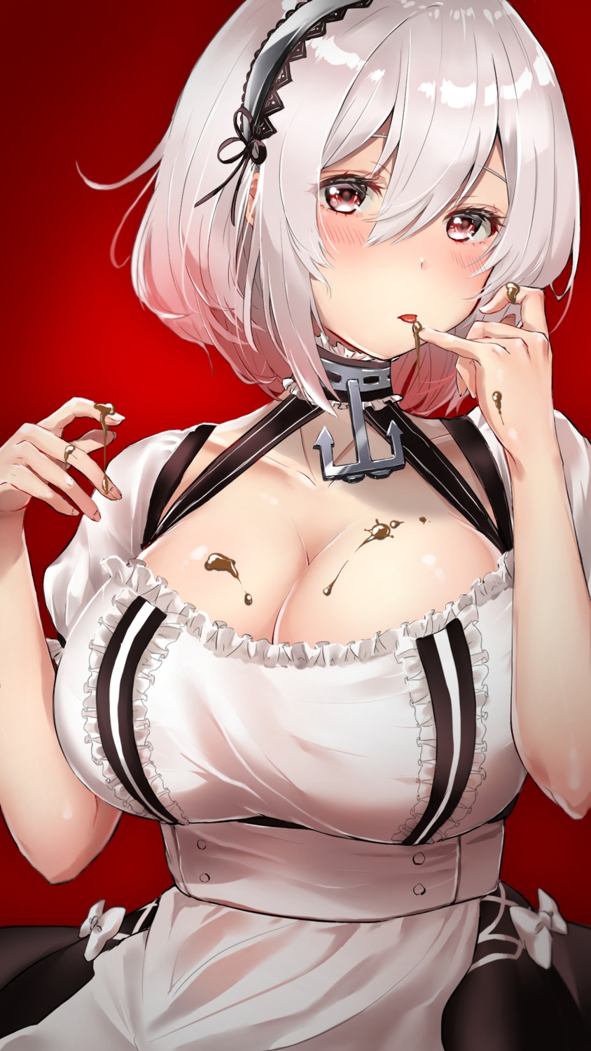 ao_ao_konno azur_lane cleavage cream maid sirius_(azur_lane)