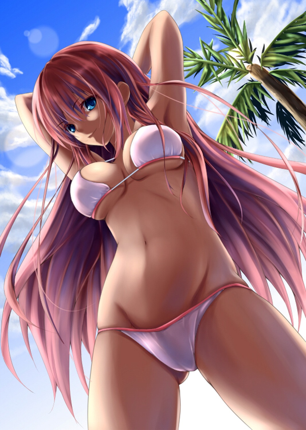 bikini bit cameltoe cleavage compression_artifacts megurine_luka swimsuits underboob vocaloid