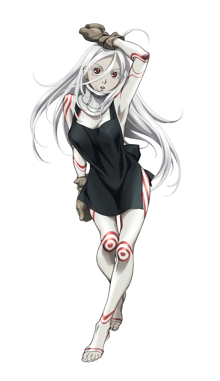 bodysuit cleavage deadman_wonderland shiro_(deadman_wonderland) vector_trace yamada_masaki