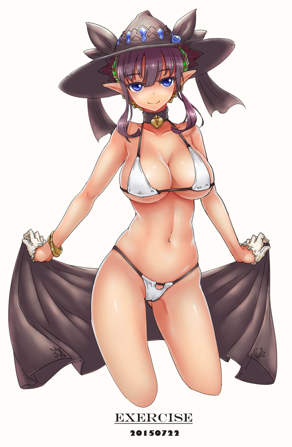 arashi_(artist) bikini cameltoe cleavage pointy_ears swimsuits underboob