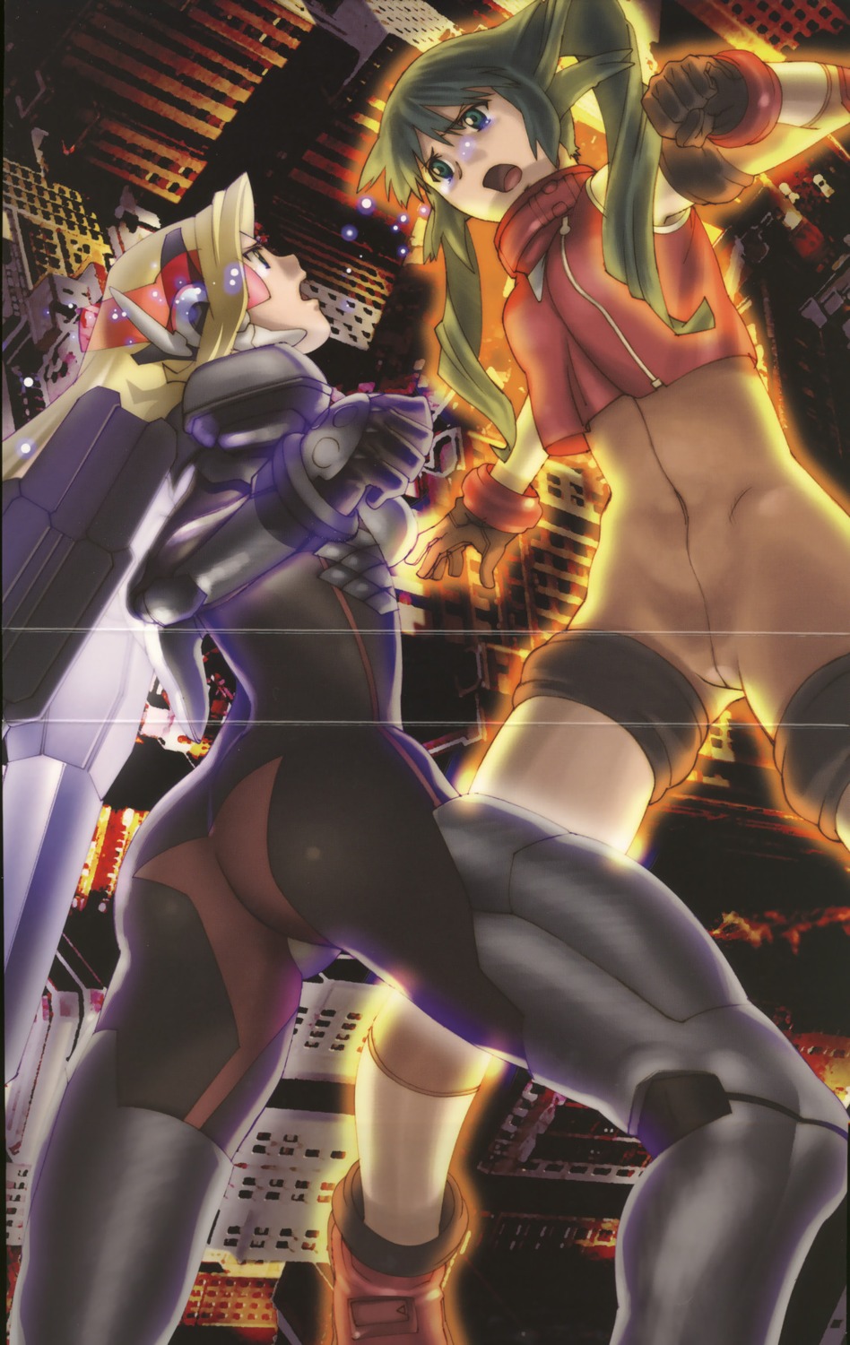 armor ass bodysuit crease hamakawa_shuujirou leotard mecha_musume rose_anderson solty_rei solty_revant