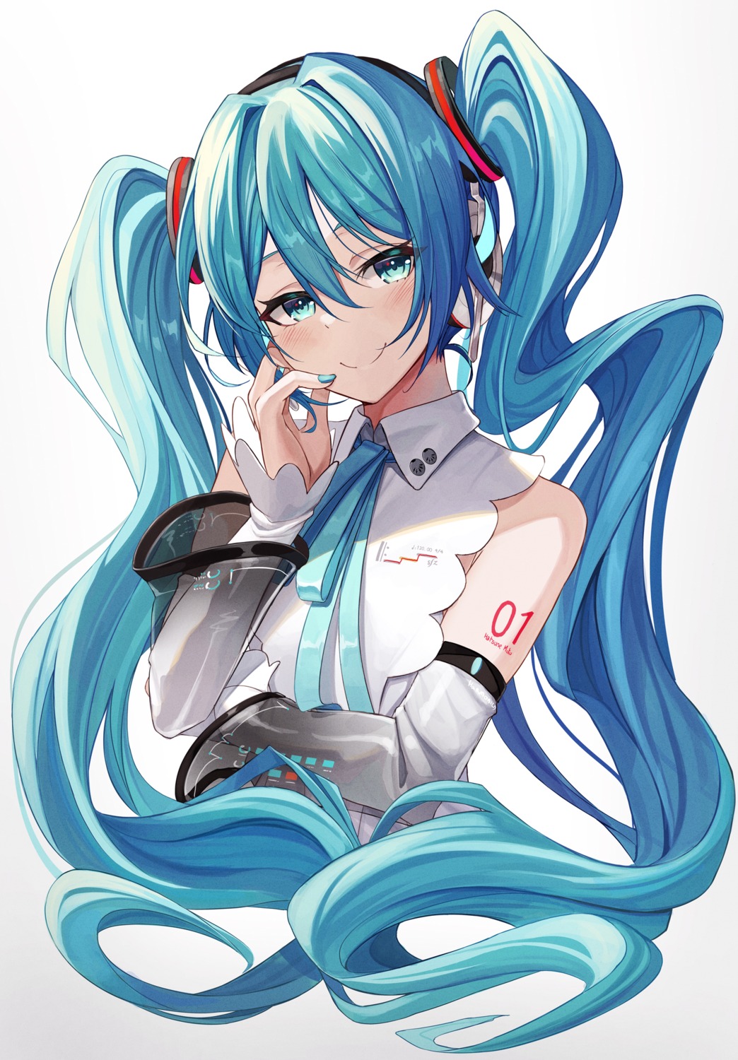 bibboss39 hatsune_miku headphones tattoo vocaloid