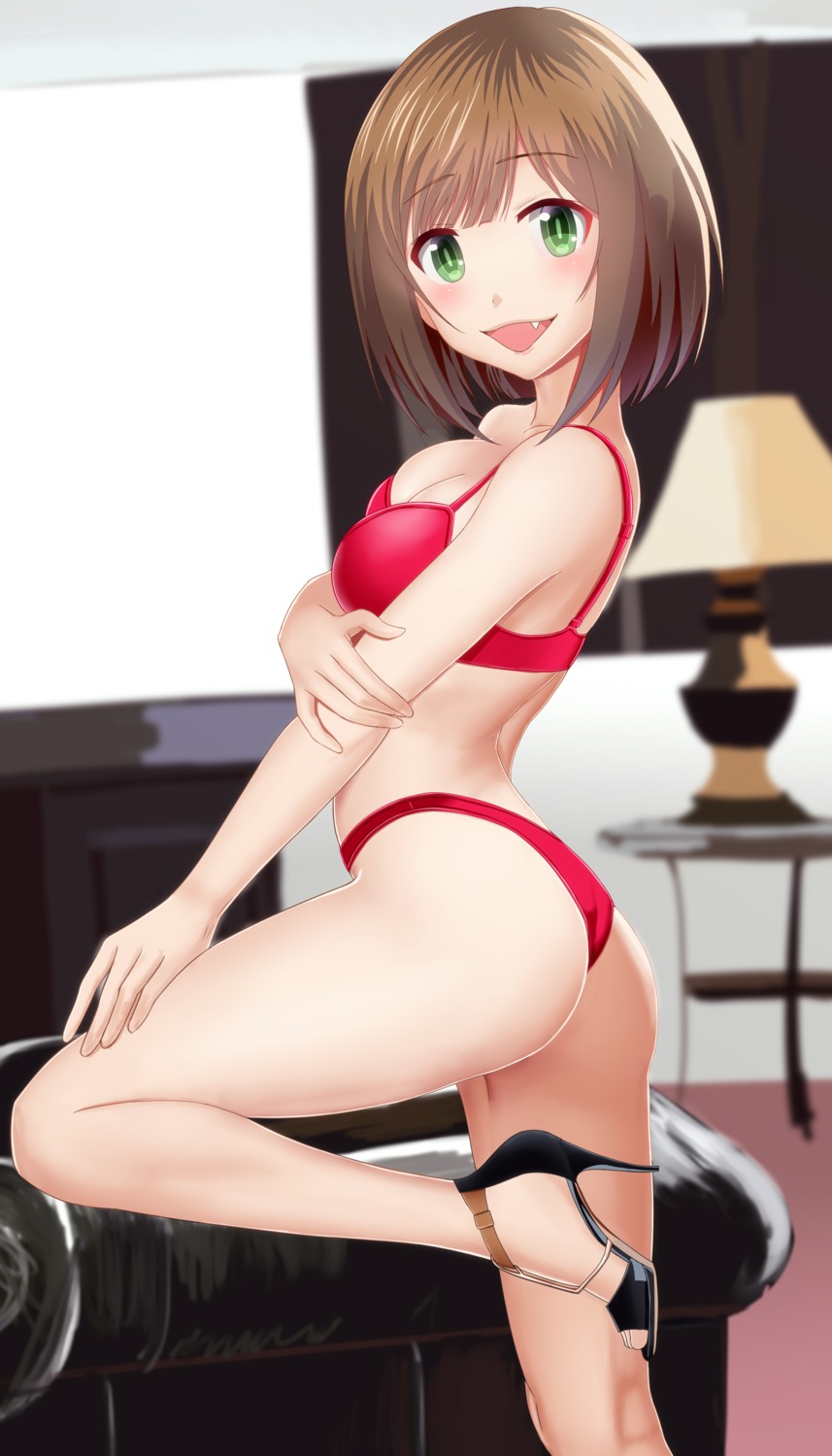 ass bra cleavage heels maekawa_miku pantsu takahiro-kun the_idolm@ster the_idolm@ster_cinderella_girls