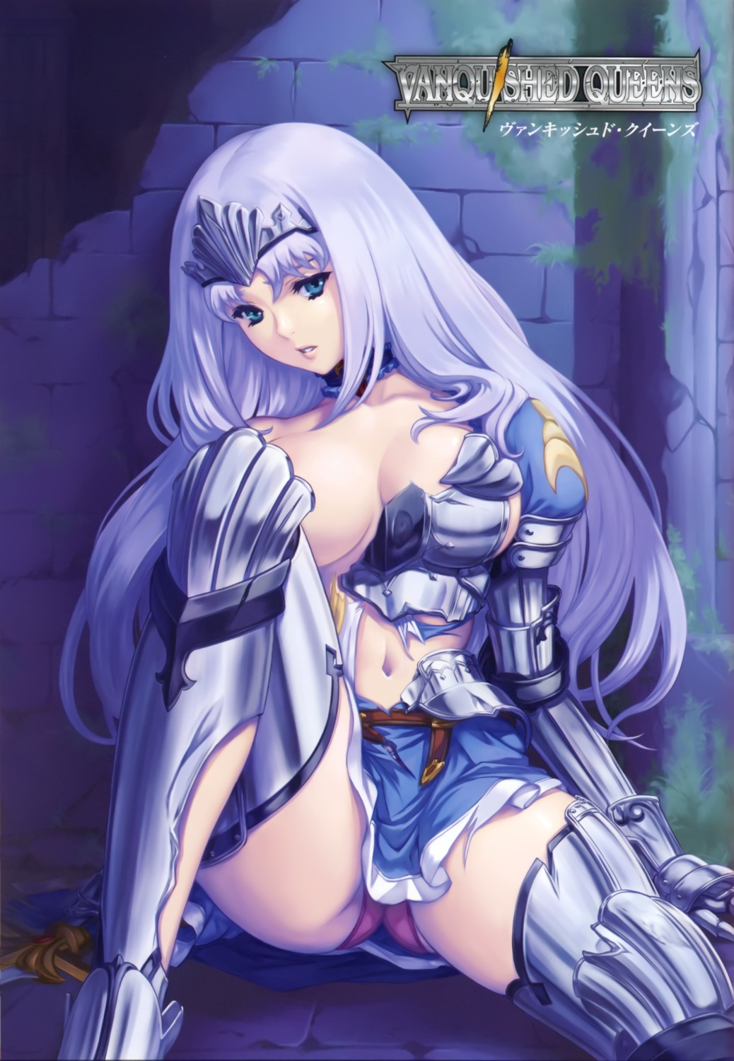 annelotte armor cleavage eiwa pantsu queen's_blade queen's_blade_rebellion thighhighs torn_clothes