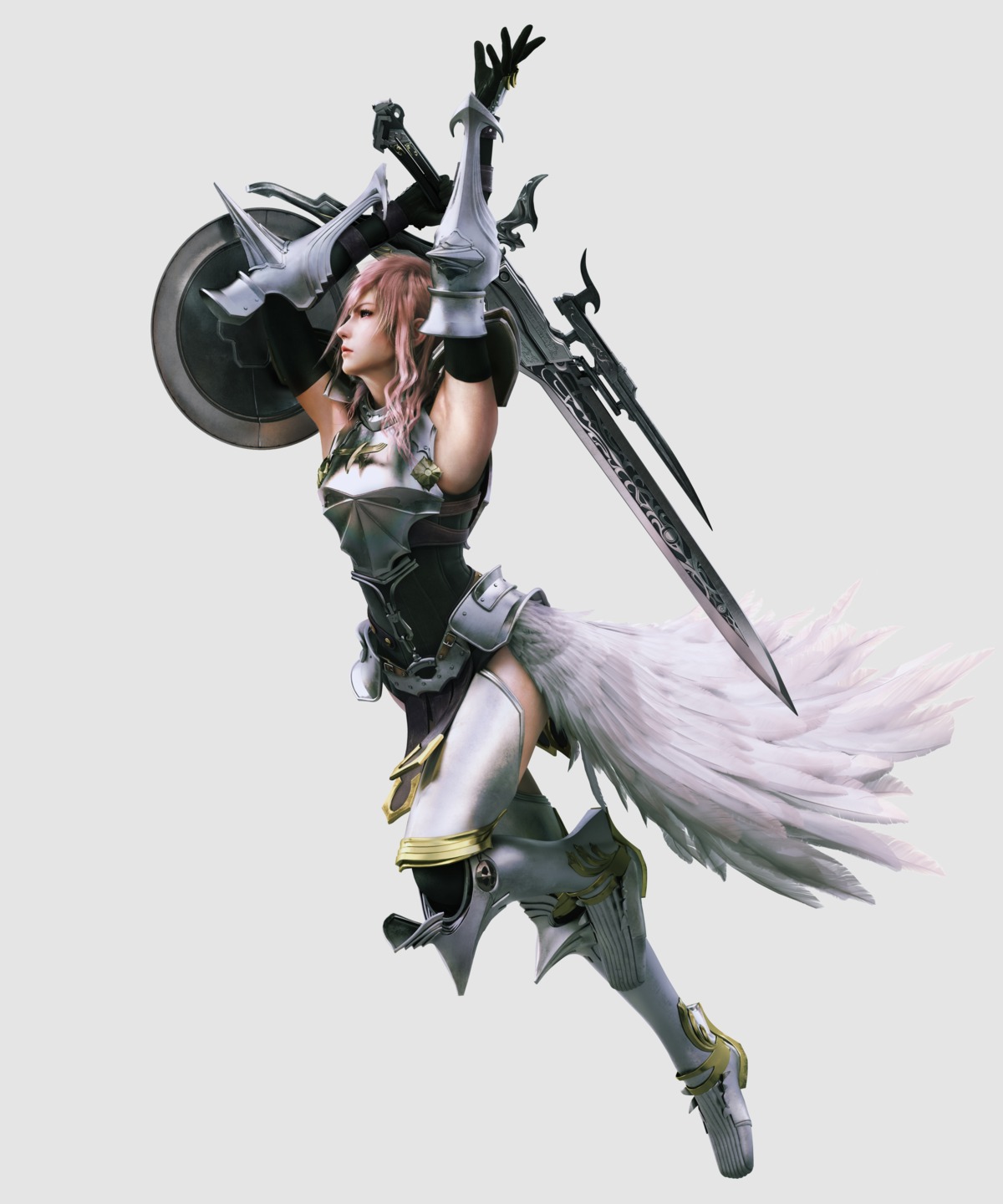 square enix final fantasy final fantasy xiii final fantasy xiii-2 lightning  armor cg sword thighhighs | #198505 