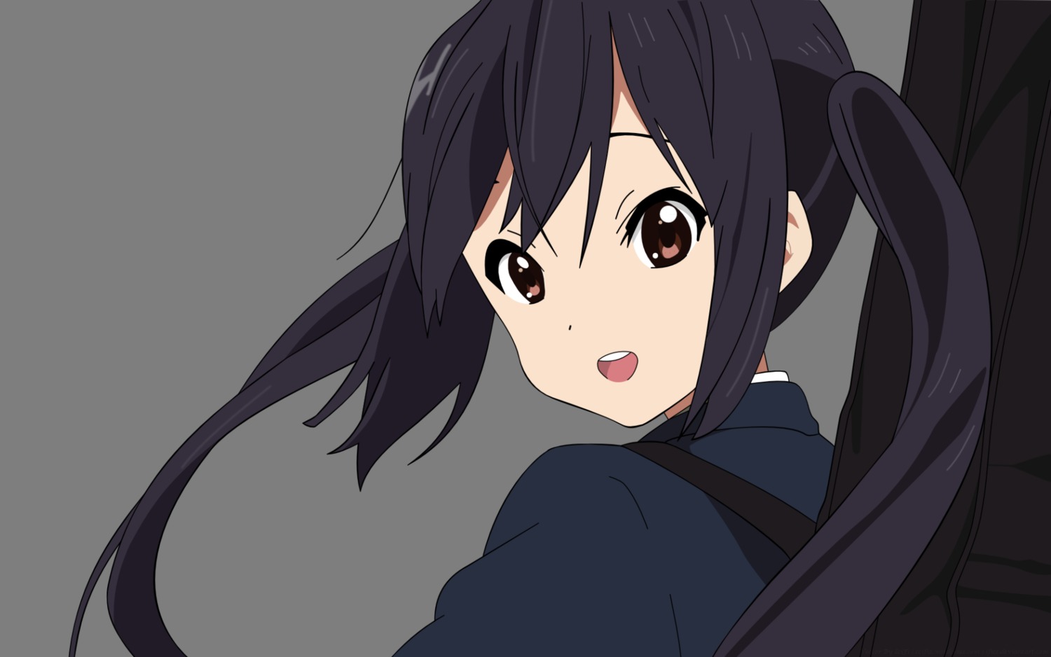 k-on! nakano_azusa seifuku transparent_png vector_trace wallpaper watermark