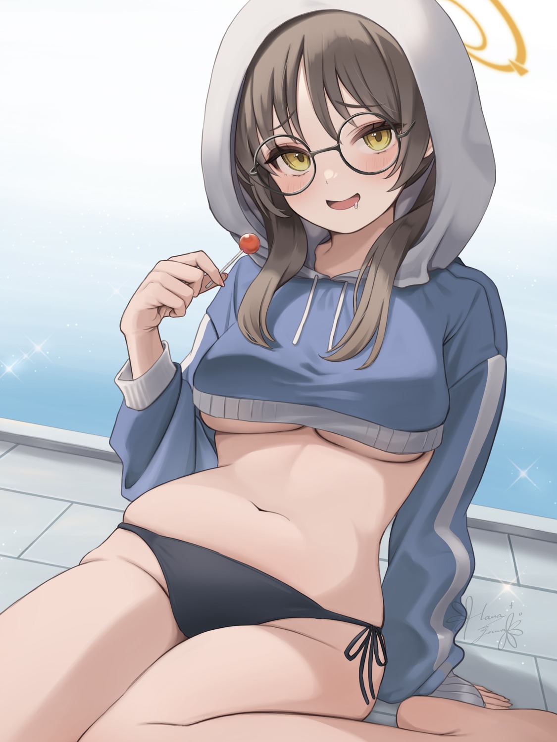 bikini blue_archive halo hanazawa_ma kazekura_moe megane swimsuits