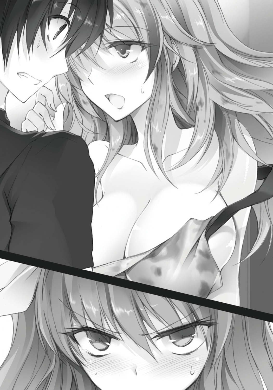 kurogane_ikki monochrome no_bra rakudai_kishi_no_cavalry stella_vermillion wardrobe_malfunction won_(az_hybrid)