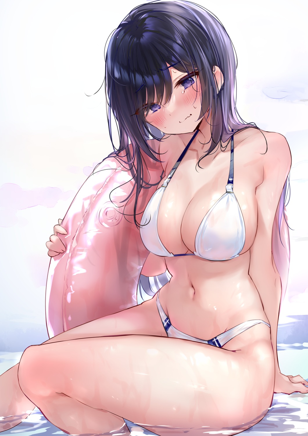 bikini cropped detexted nekomugiharu photoshop swimsuits wet