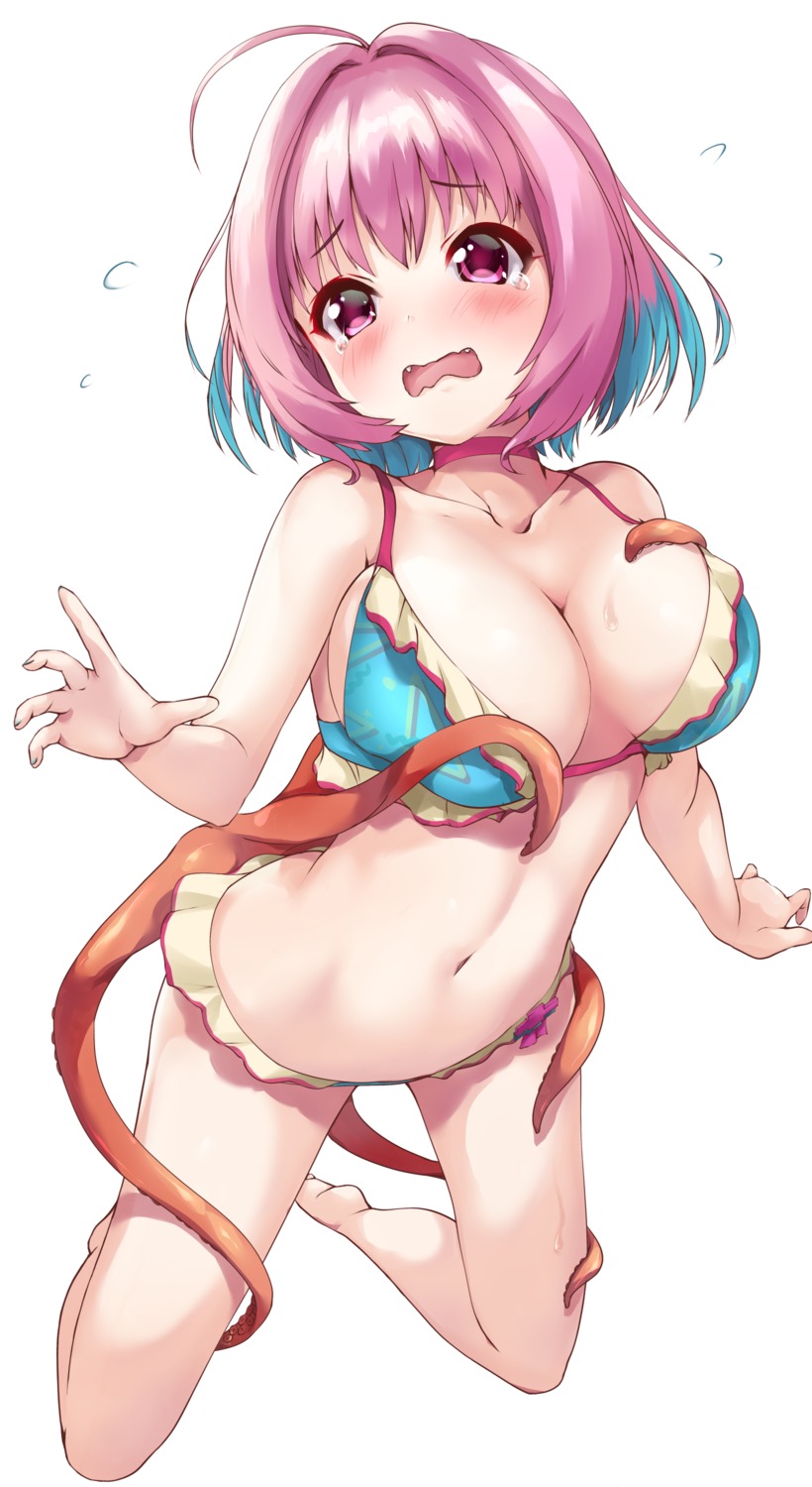 bikini kuroba_aki swimsuits tentacles the_idolm@ster the_idolm@ster_cinderella_girls yumemi_riamu