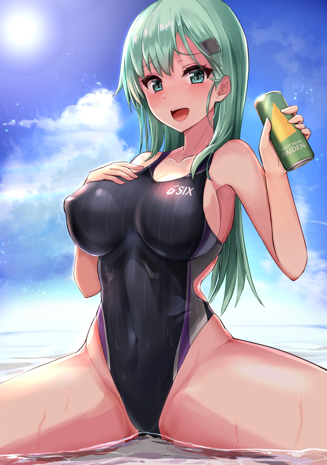 erect_nipples kantai_collection kihou_no_gotoku_dmc suzuya_(kancolle) swimsuits wet
