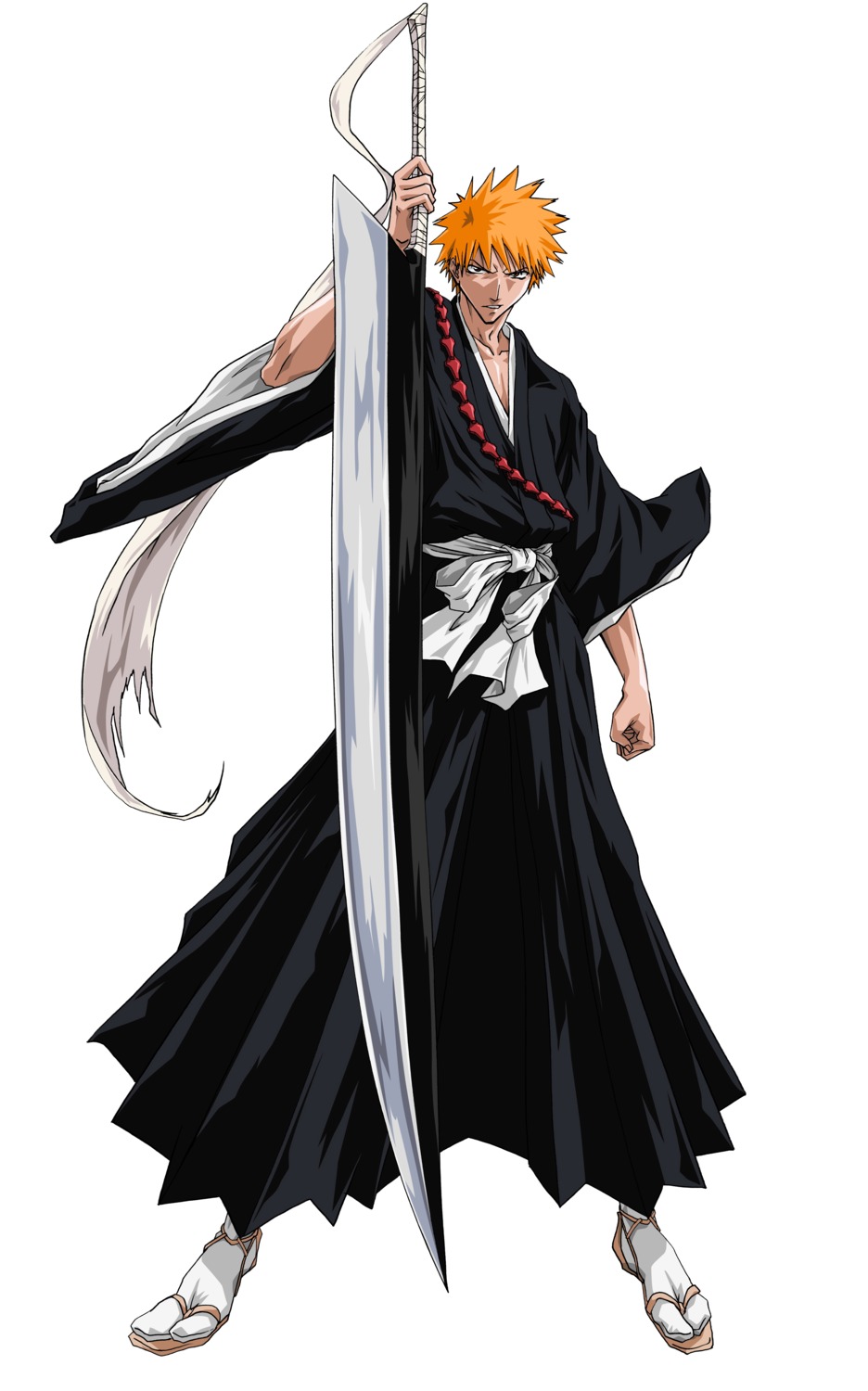 bleach japanese_clothes kurosaki_ichigo male sword weapon