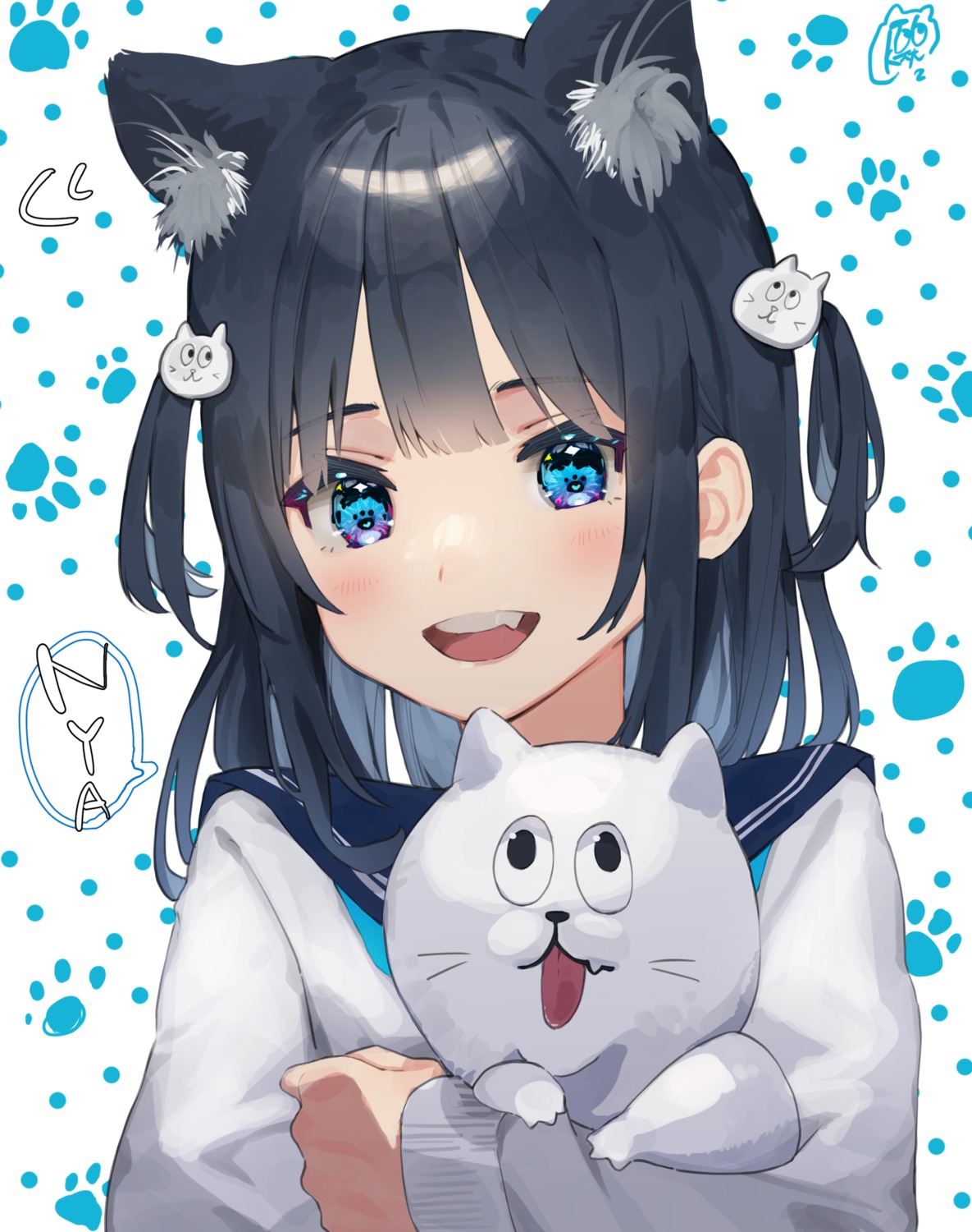 animal_ears mashiro_kta neko nekomimi seifuku sweater