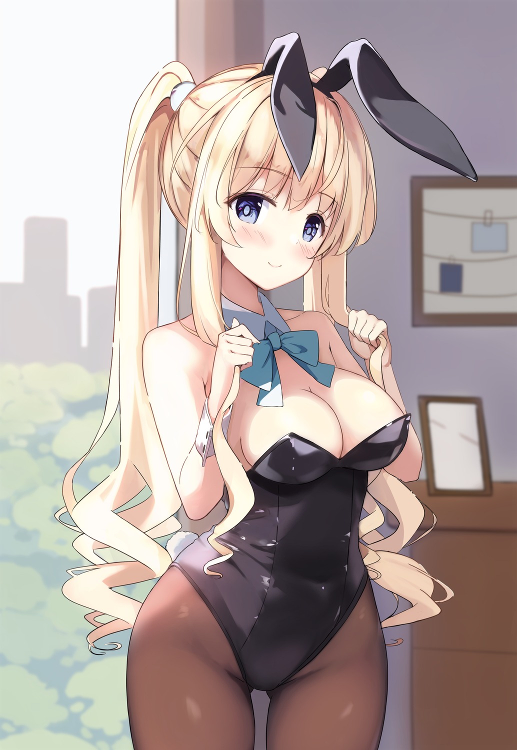 animal_ears bunny_ears bunny_girl no_bra pantyhose sweetalpha tail