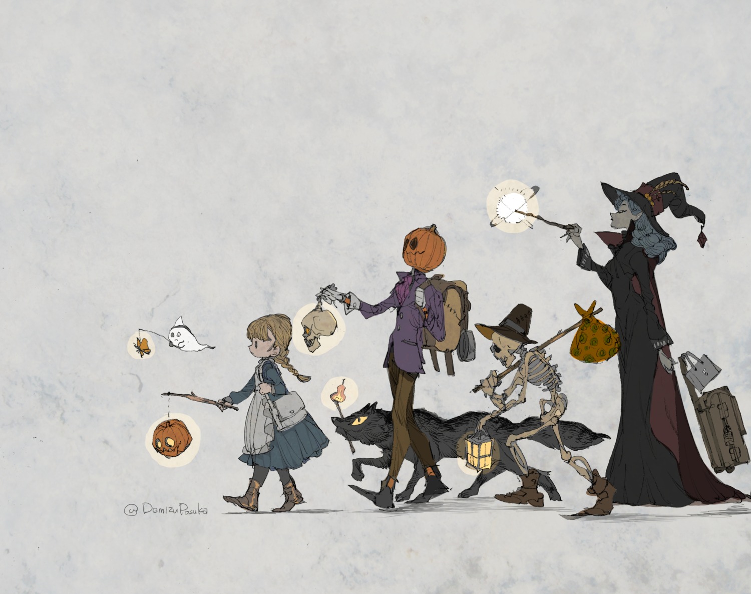 dress halloween pointy_ears posuka_demizu weapon witch