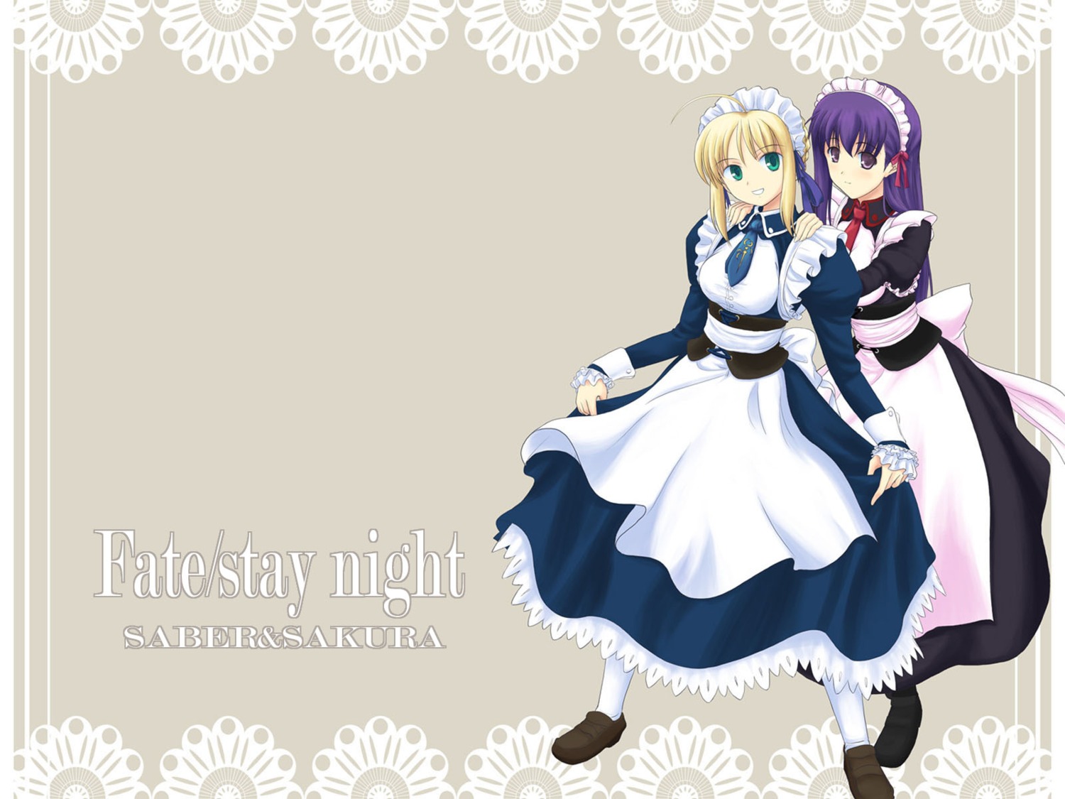 fate/stay_night maid matou_sakura saber wallpaper