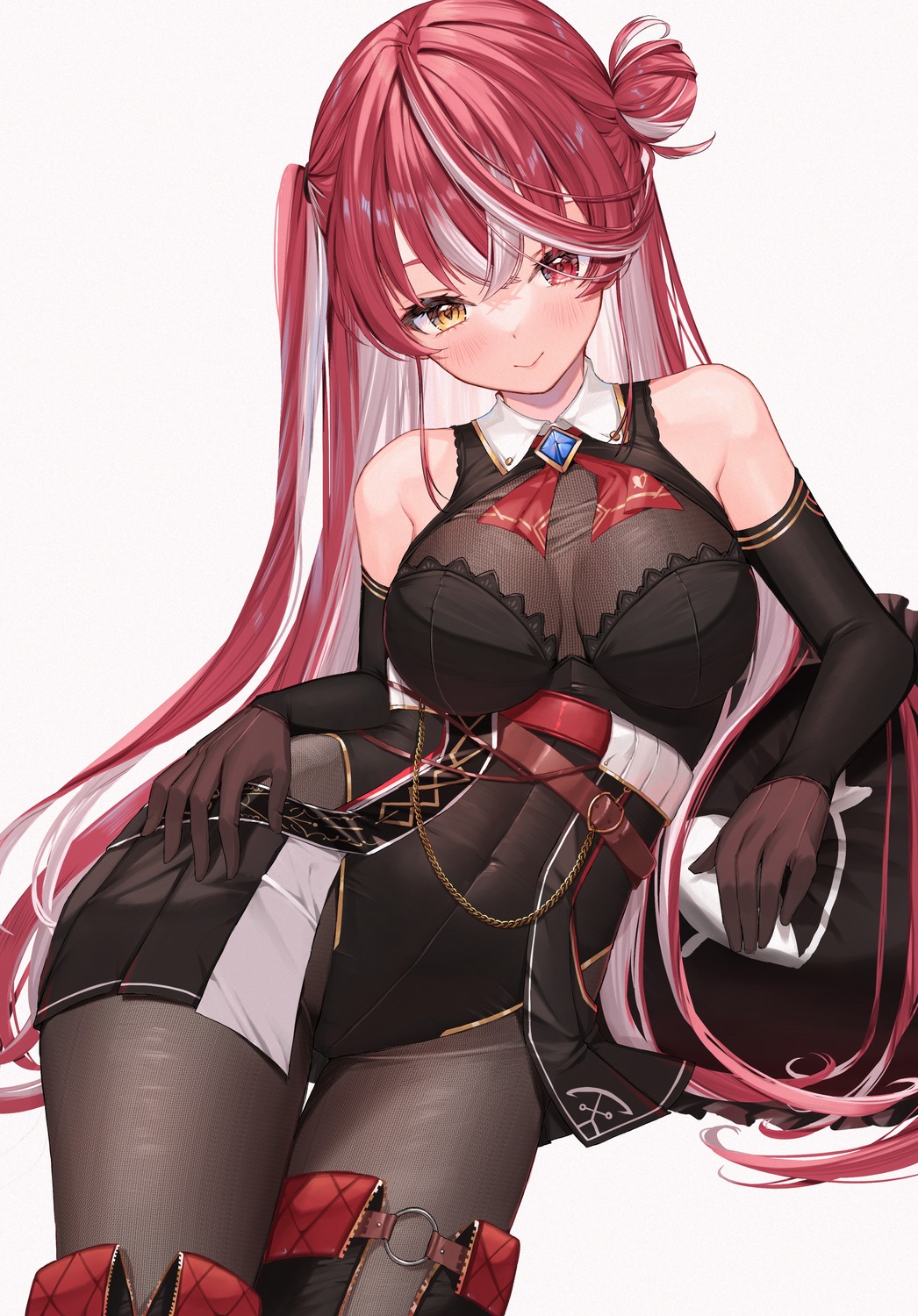 bodysuit heterochromia hololive houshou_marine leotard runlan_0329 thighhighs