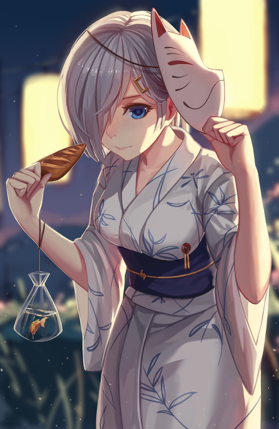 hamakaze_(kancolle) kantai_collection nian yukata