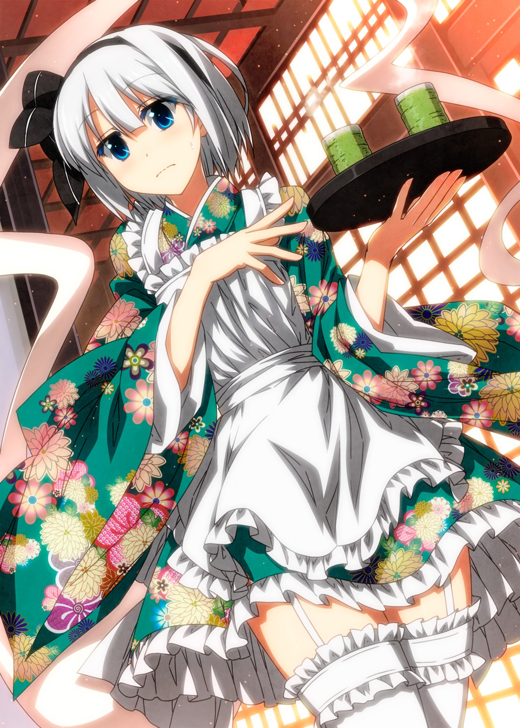 konpaku_youmu maid sazanami_mio stockings thighhighs touhou wa_maid