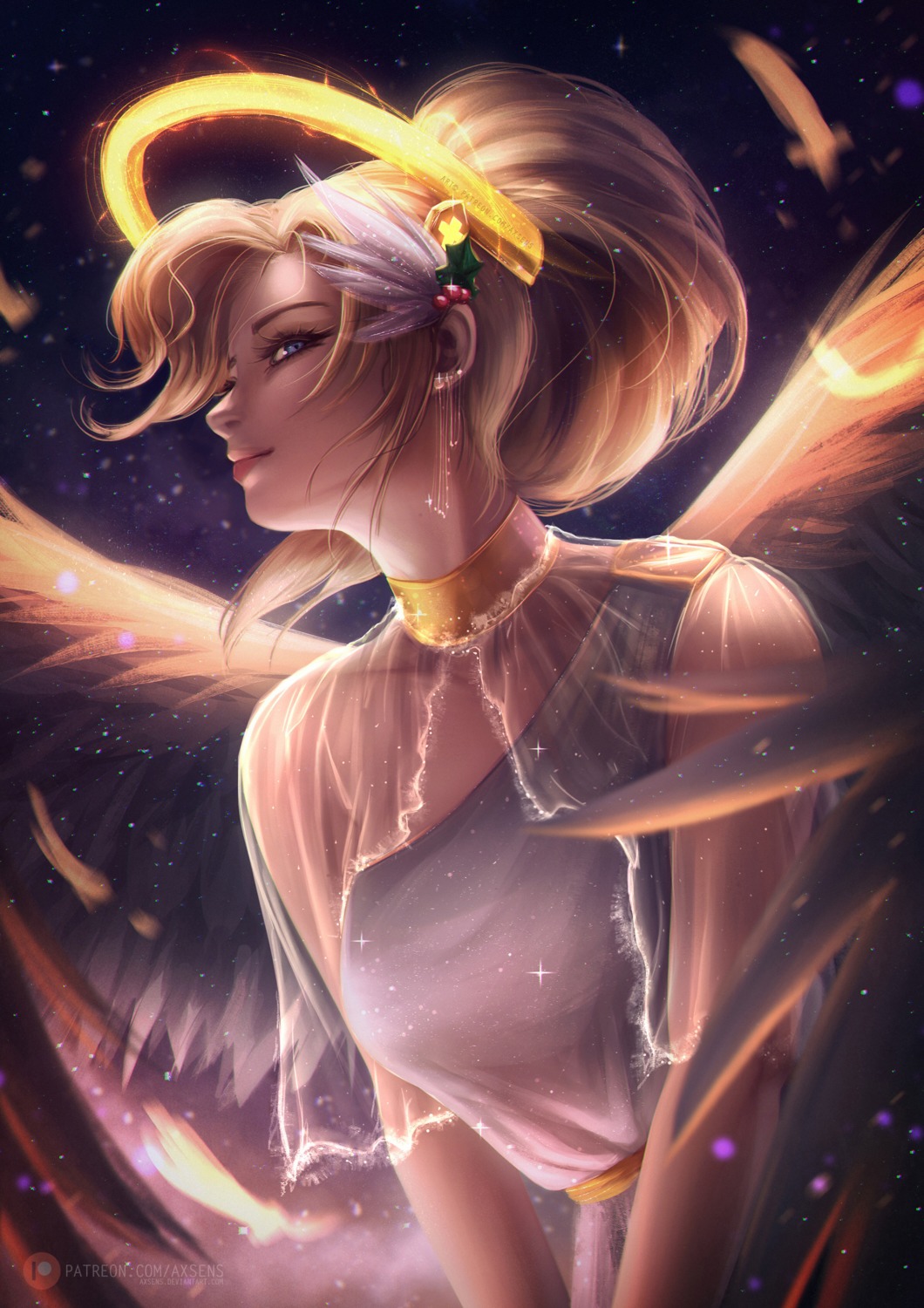 axsens dress mercy_(overwatch) overwatch see_through wings