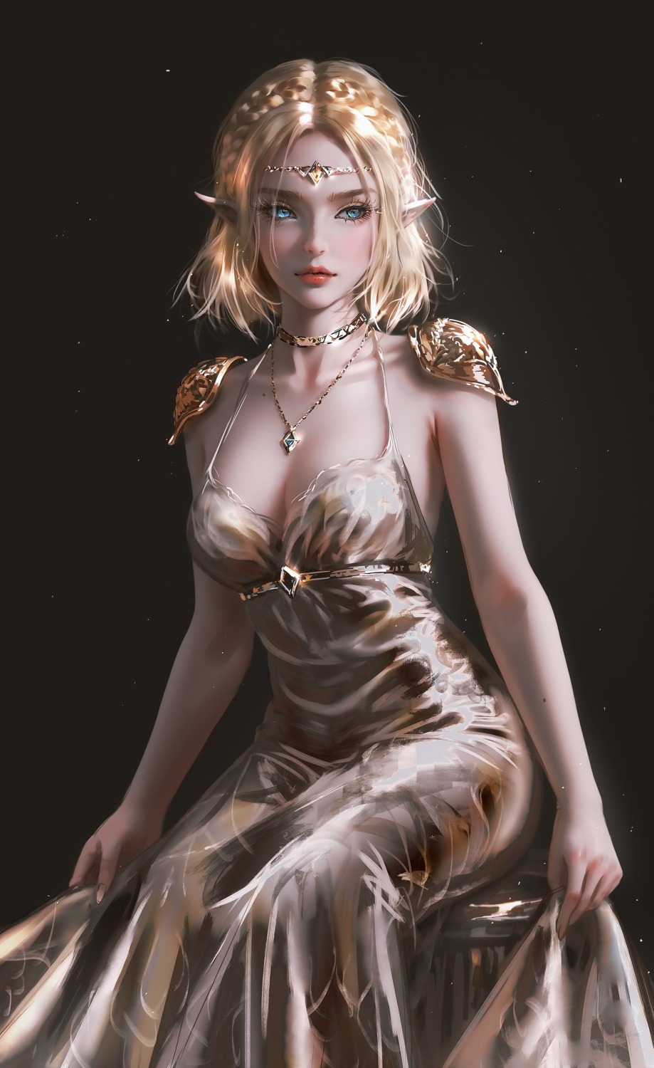 armor dress nixeu pointy_ears princess_zelda see_through the_legend_of_zelda