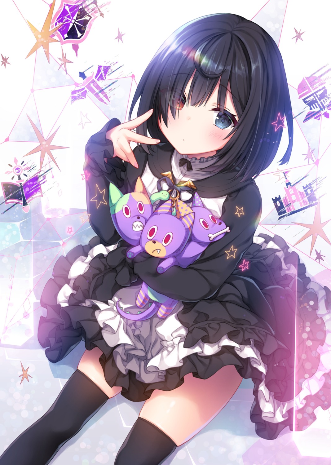 dress gothic_lolita heterochromia konomi liar_liar lolita_fashion shiina_tsumugi thighhighs