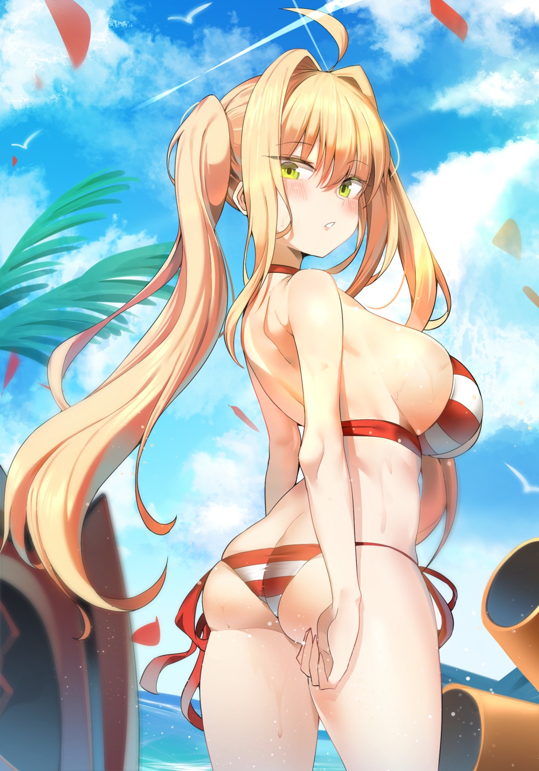 ass bikini fate/grand_order k_pring saber_extra swimsuits