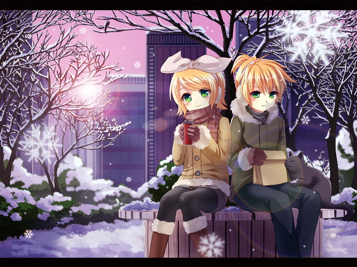 kagamine_len kagamine_rin pantyhose shiramori_yuse vocaloid