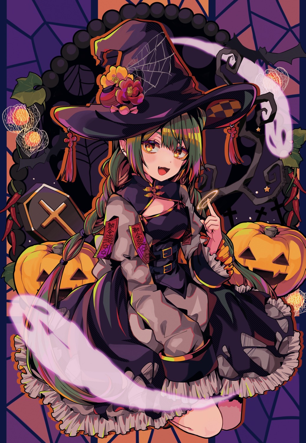 asian_clothes halloween pointy_ears ssm_a_u witch