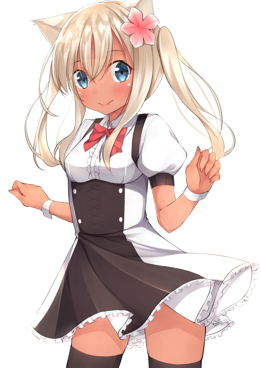 animal_ears dress go-1 kantai_collection nekomimi ro-500 thighhighs