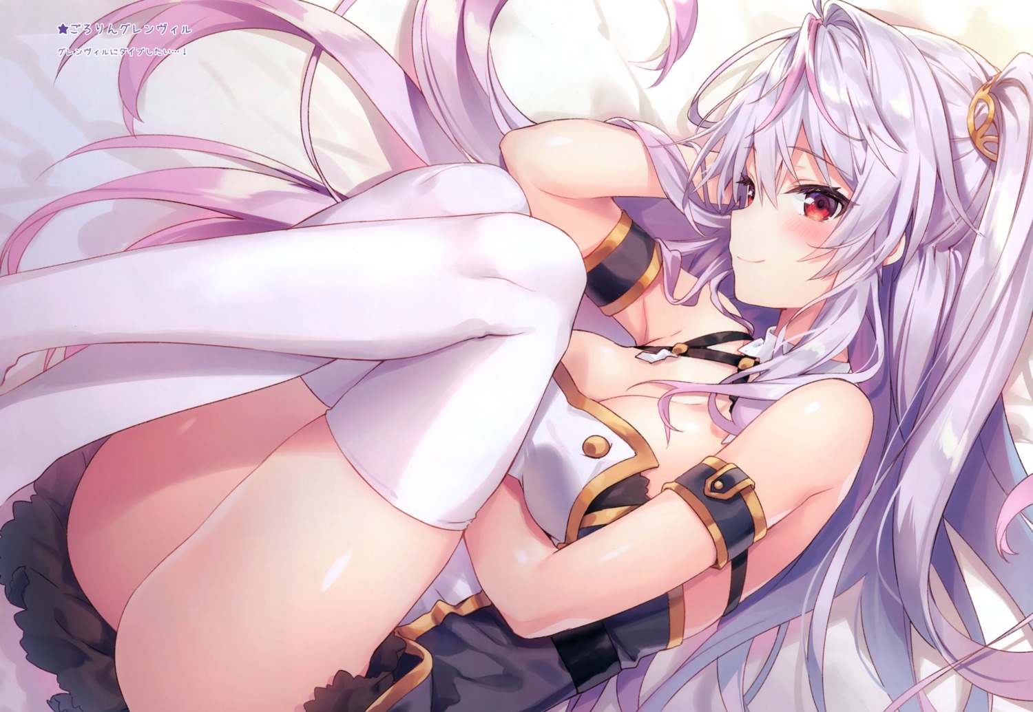 azur_lane breast_hold cleavage eterna grenville_(azur_lane) nopan riichu thighhighs