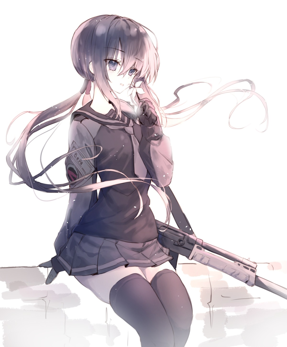 gun seifuku tandohark thighhighs