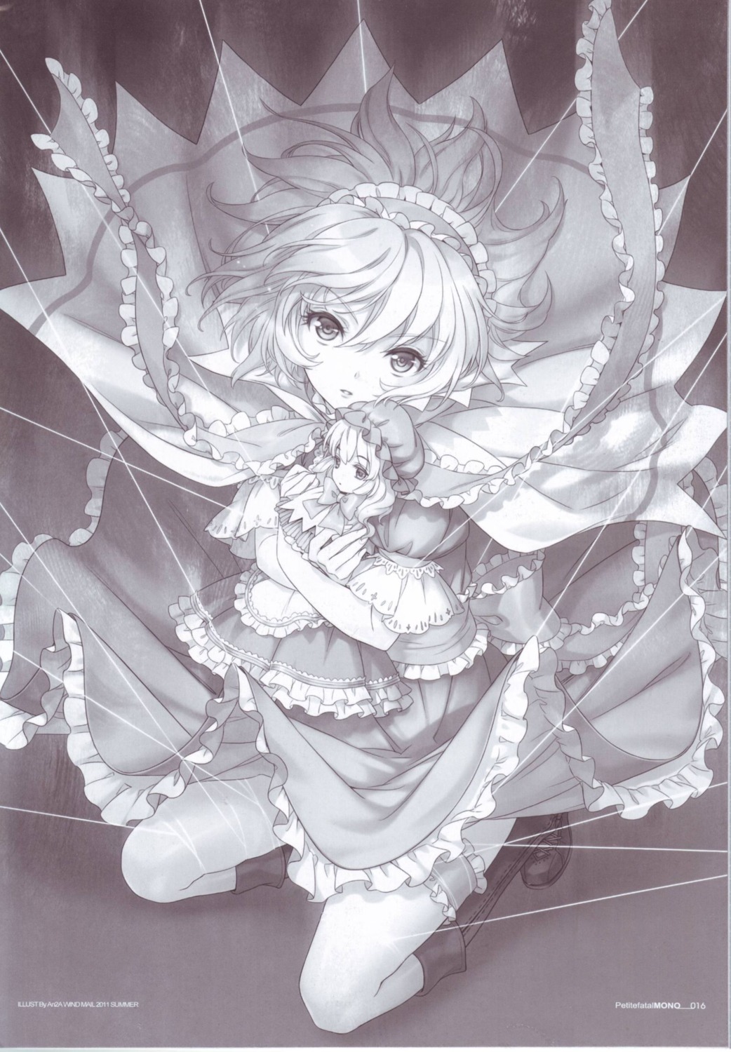 alice_margatroid an2a monochrome touhou wind_mail