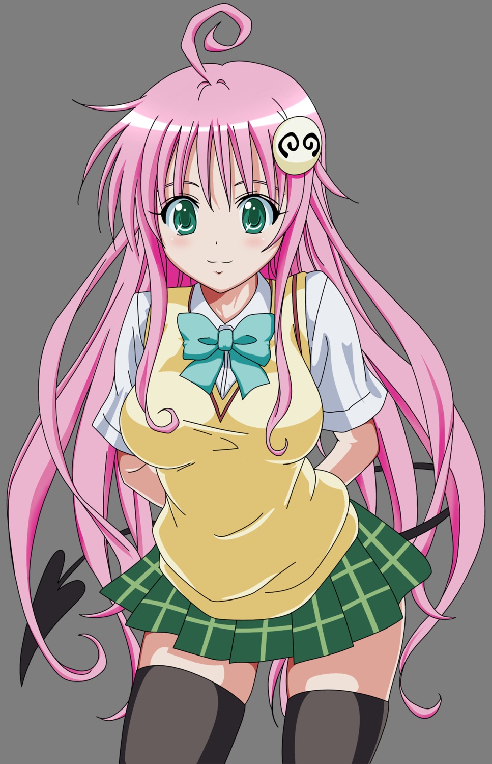 lala_satalin_deviluke seifuku tail thighhighs to_love_ru transparent_png vector_trace