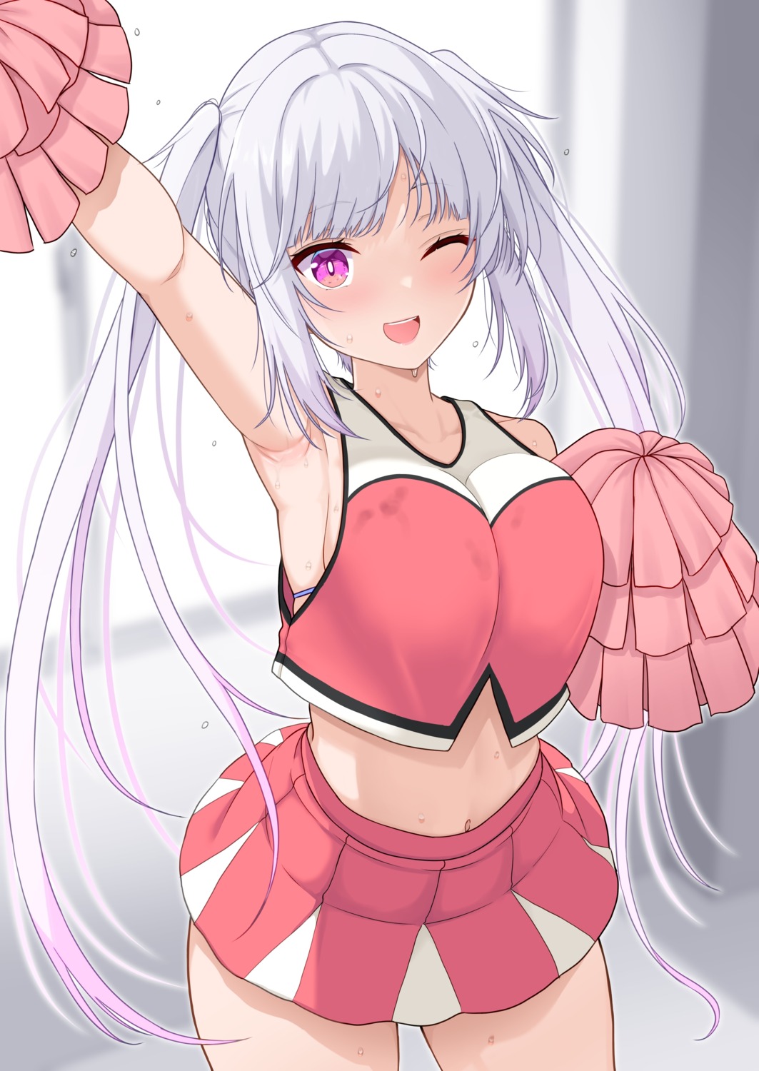 cheerleader skirt_lift takeyuu wet