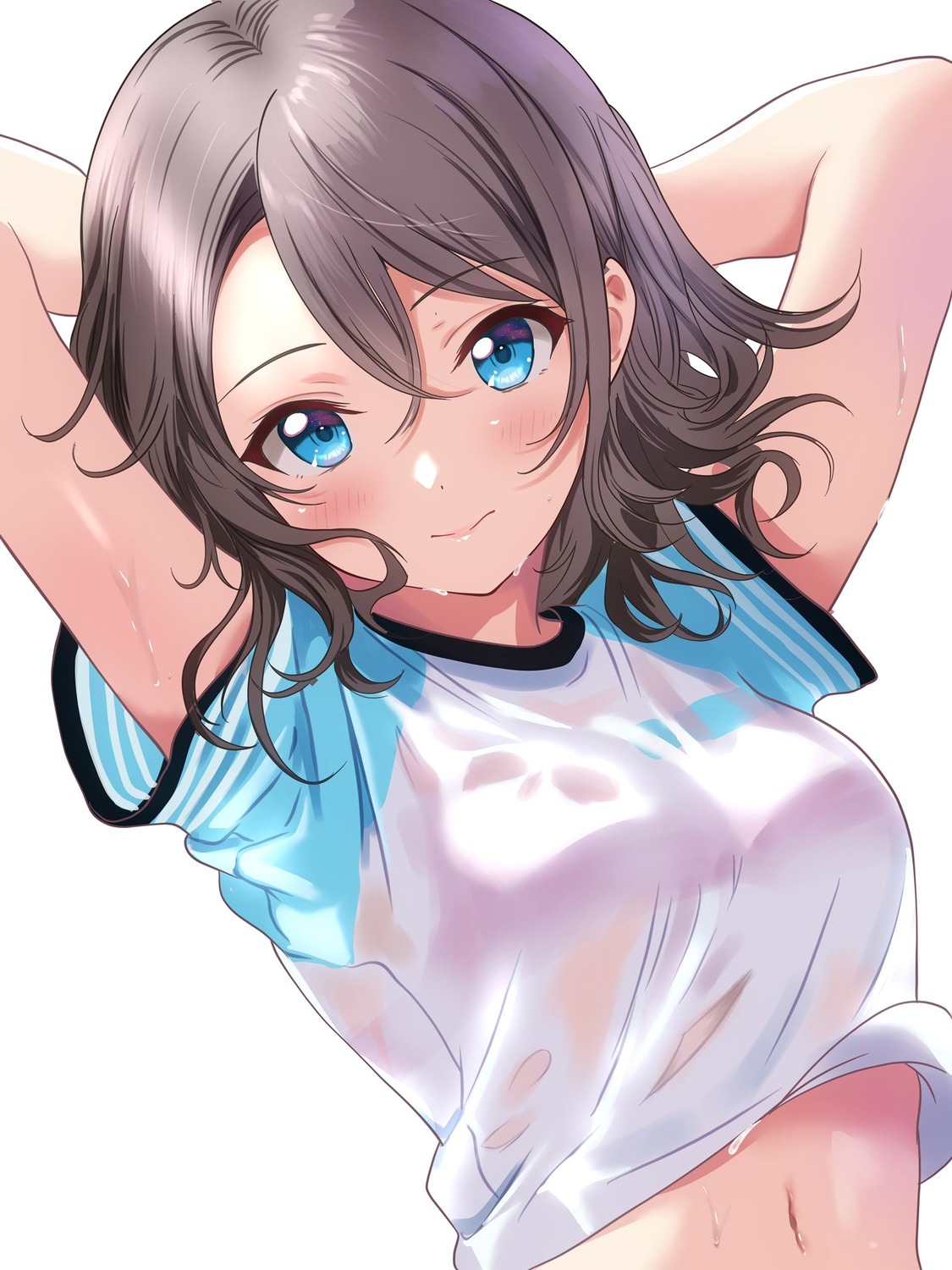 borgbutler bra love_live!_sunshine!! see_through watanabe_you wet_clothes