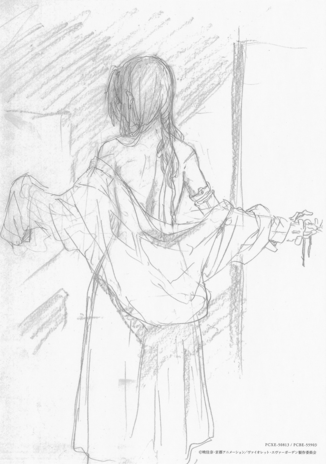monochrome sketch violet_evergarden violet_evergarden_(character)