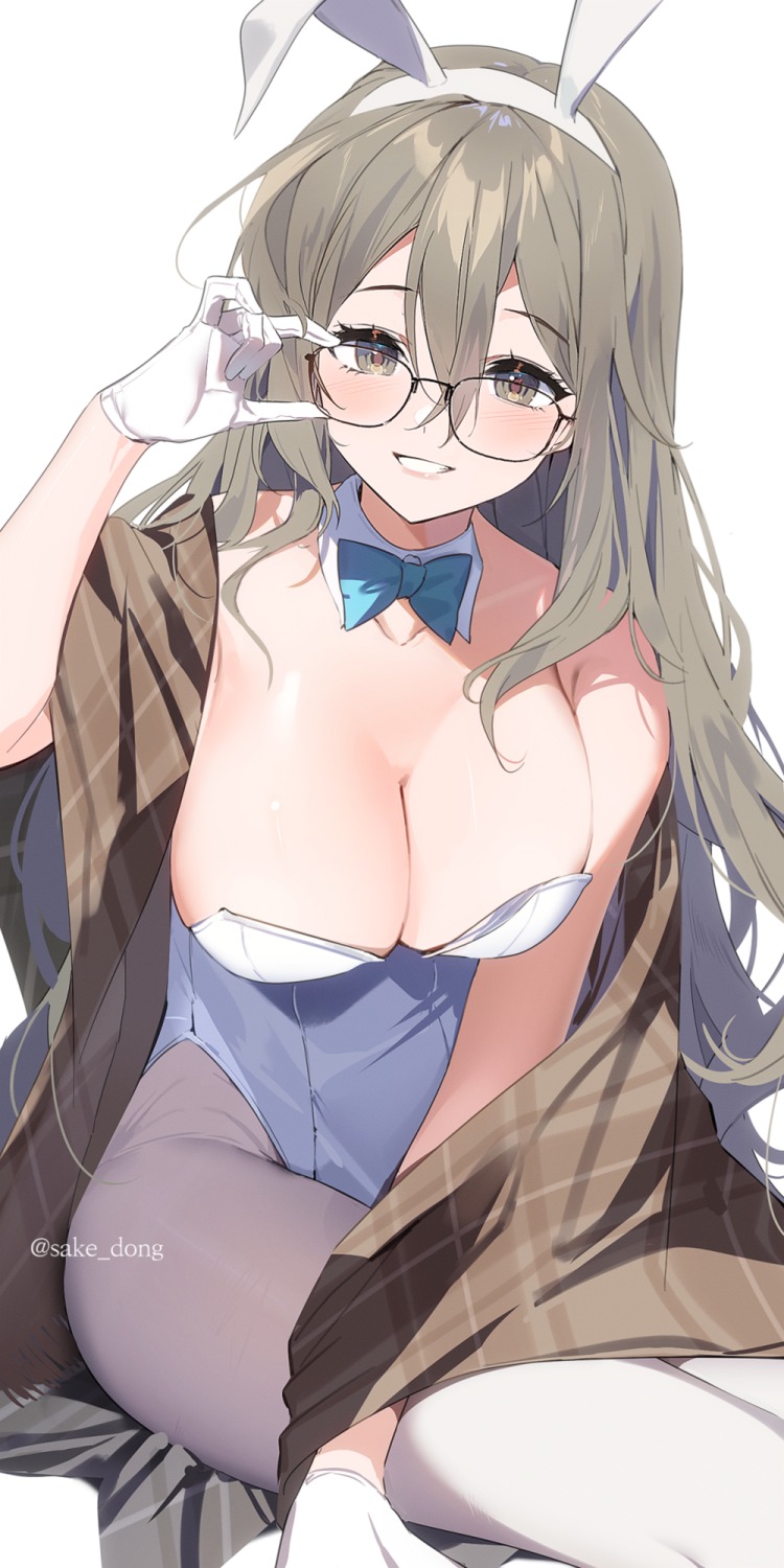 animal_ears blue_archive bunny_ears bunny_girl megane murokasa_akane pantyhose sake_dong