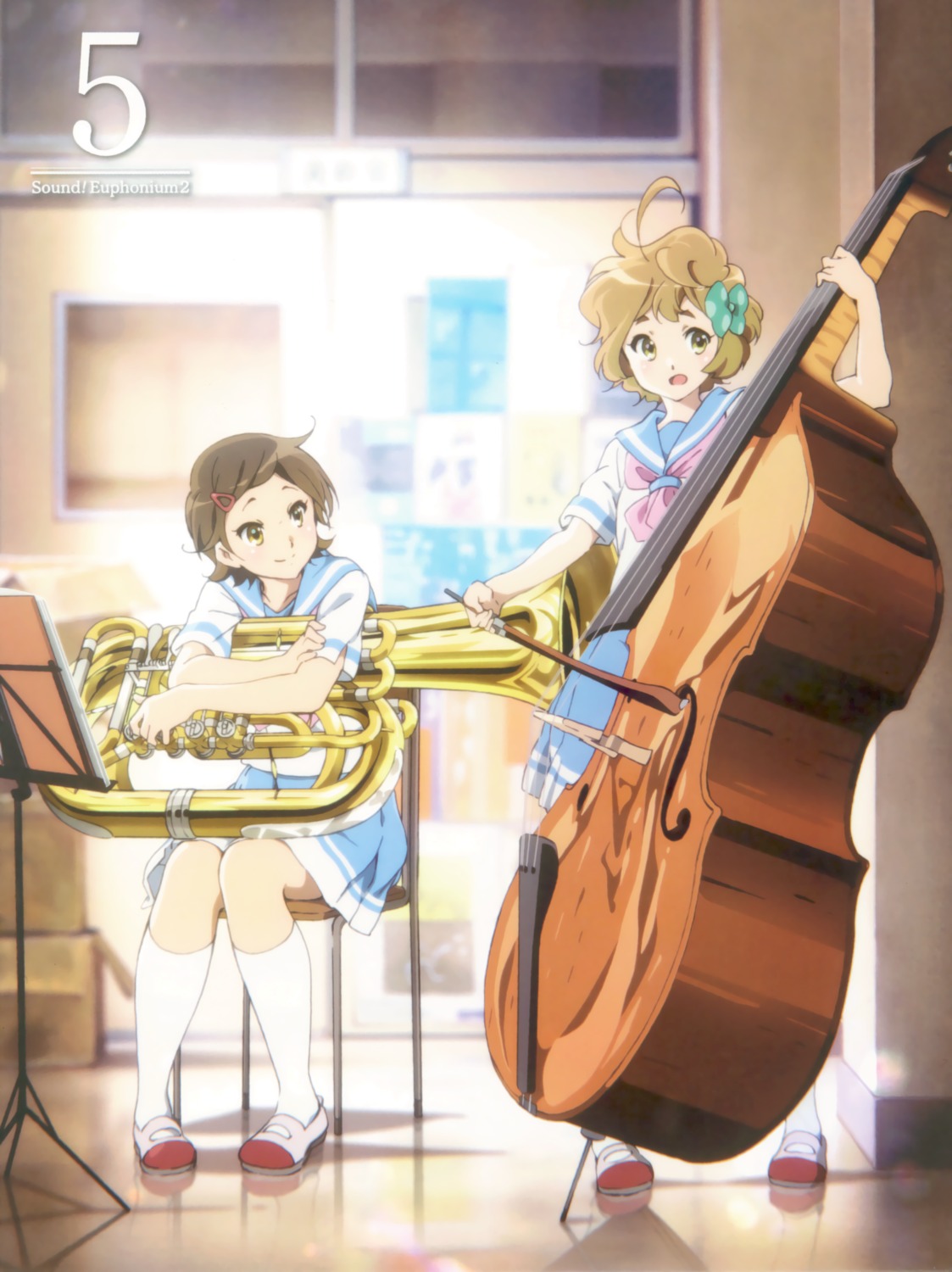 disc_cover hibike!_euphonium ikeda_shouko katou_hazuki_(hibike!_euphonium) kawashima_sapphire seifuku