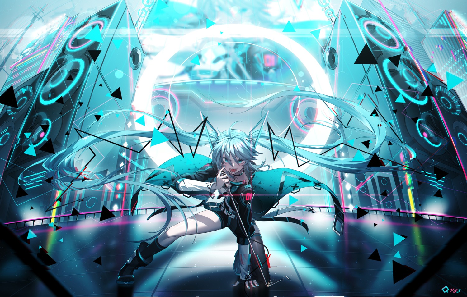 hatsune_miku qys3 thighhighs vocaloid