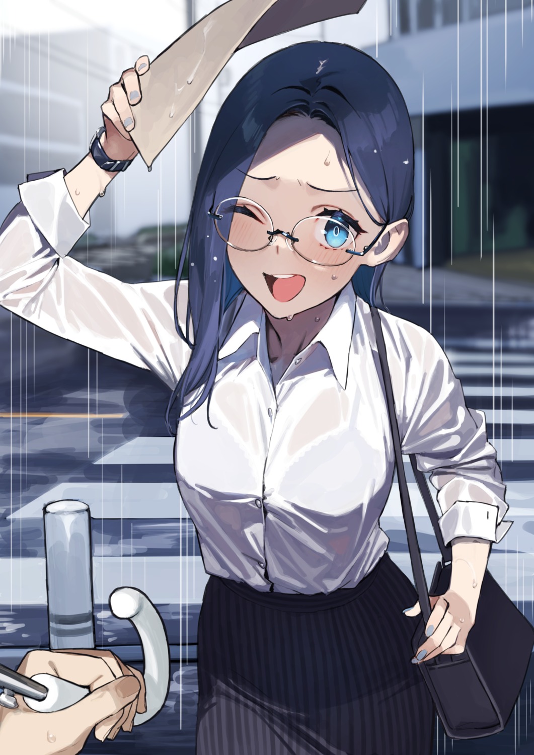 92m bra dress_shirt megane see_through wet_clothes