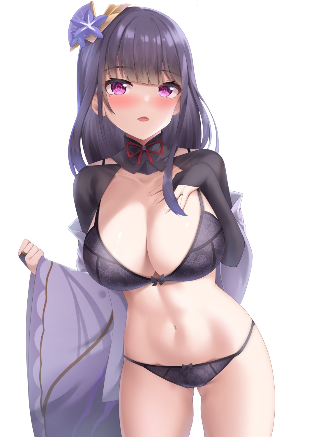 bra genshin_impact japanese_clothes pantsu raiden_shogun tatsumiya_kagari