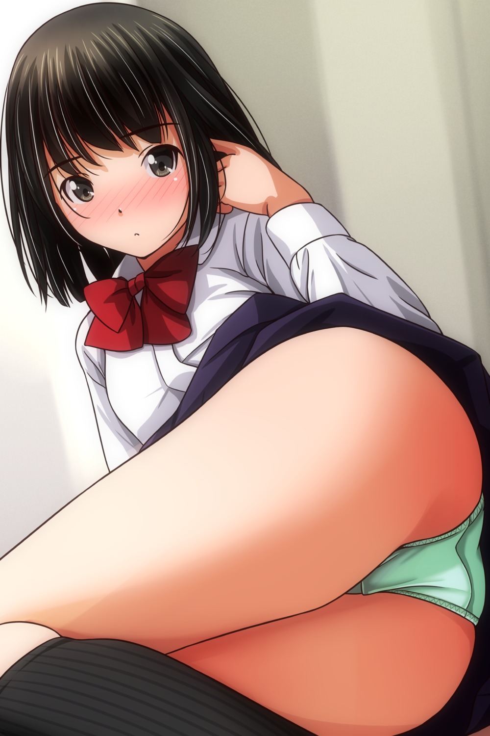 ass loli matsunaga_kouyou pantsu seifuku skirt_lift