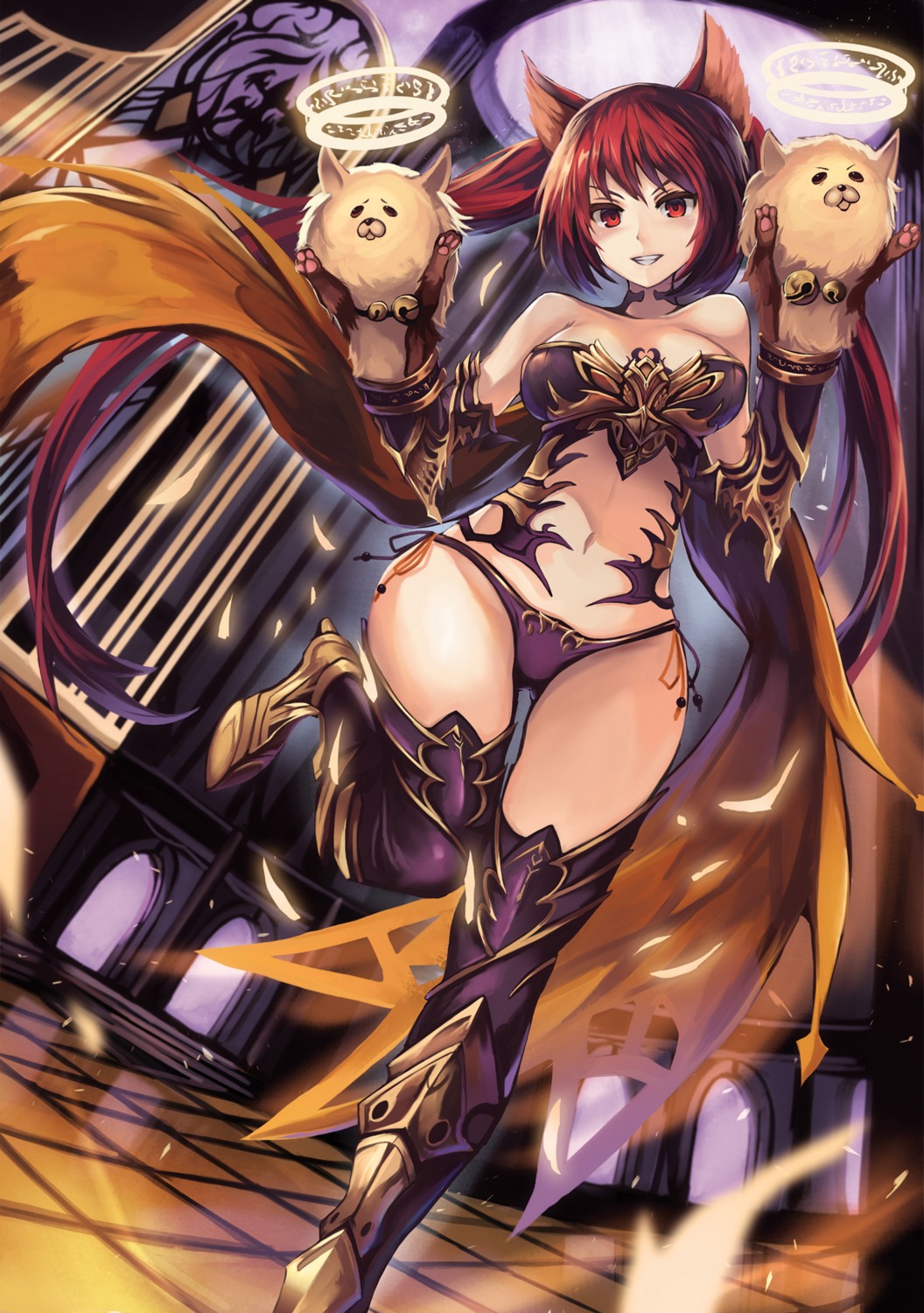 animal_ears armor bikini_armor cameltoe cerberus_(shingeki_no_bahamut) eruthika gran_(granblue_fantasy) heels shingeki_no_bahamut thighhighs