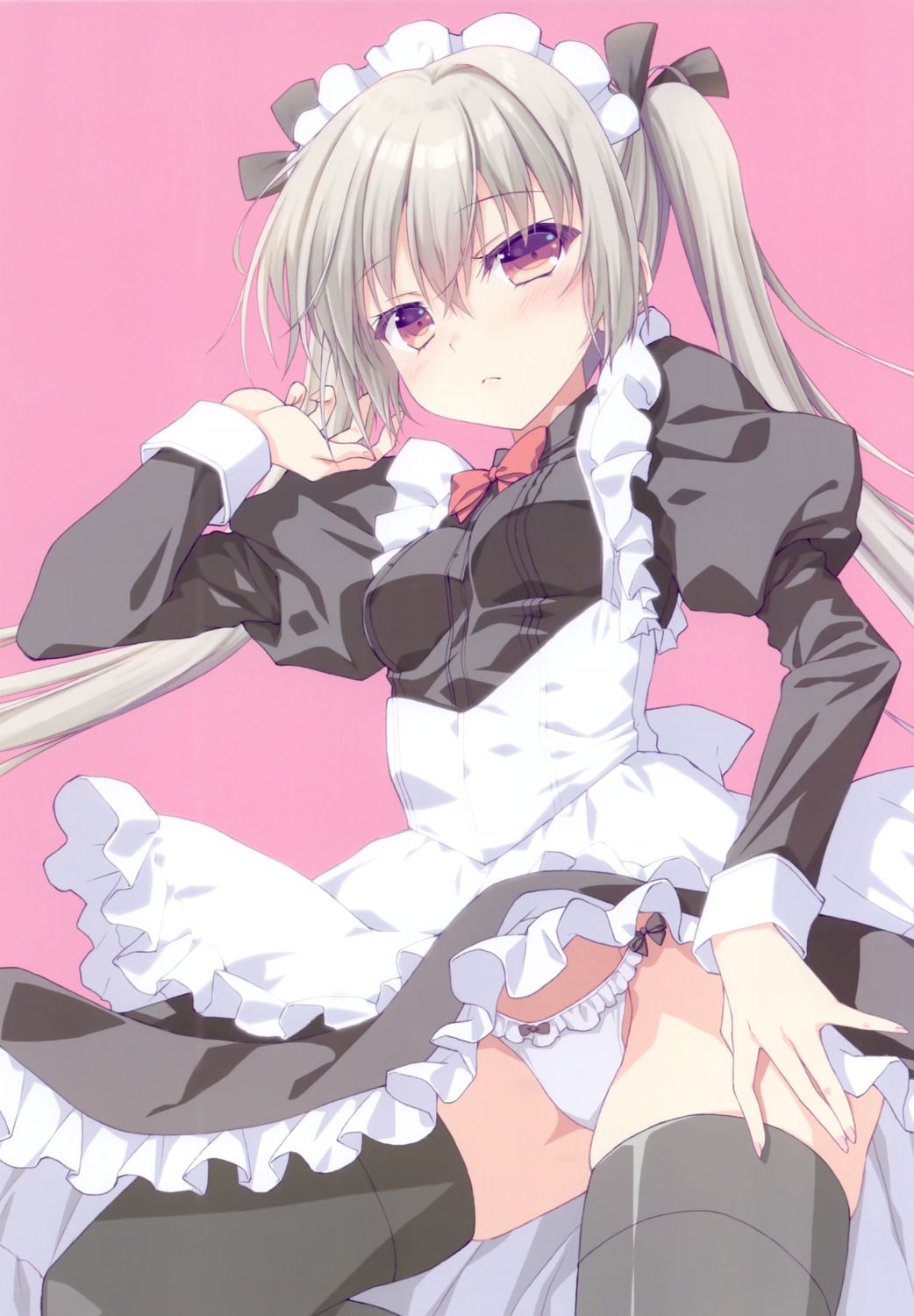 ice_&_choco loli maid nanao_naru pantsu skirt_lift string_panties thighhighs