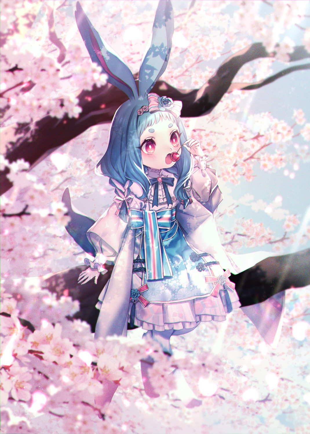 animal_ears asian_clothes bunny_ears moe_(hamhamham)